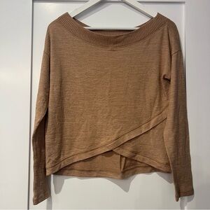 Abercrombie & Fitch Beige Knit Boatneck Top